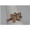 Image 1 : BEAUTIFUL 14K ROSE GOLD PLATED BUTTERFLY RING W/ CZ EMB