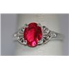 Image 1 : RED CZ .925 STERLING SILVER RING