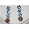 Image 2 : 67.00 CTW BLUE TOPAZ & CITRINE NECKLACE/EARRING SET