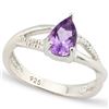 Image 1 : GENUINE 0.81 AMETHYST AND DIAMOND PLATINUM PLATED .925