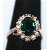 Image 2 : GREEN AND CLEAR CZ GOLD PLATED BRASS RING
