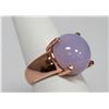 Image 2 : BEAUTIFUL 14K ROSE GOLD PLATED  RING W/ PURPLE CZ CENTE