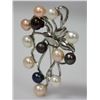 Image 2 : MULTICOLOR PEARL BROOCH .925 STERLING SILVER
