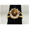 Image 2 : 14K GOLD PLATED SYNTETIC TIGEREYE RING