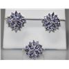 Image 1 : 1.7 CTW TANZANITE .925 STERLING SILVER RING/EARRING SET