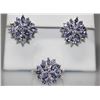 Image 2 : 1.7 CTW TANZANITE .925 STERLING SILVER RING/EARRING SET