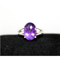 .925 STERLING SILVER AMETHYST RING 8.00 CTW