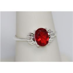 CZ GARNET .925 STERLING SILVER RING