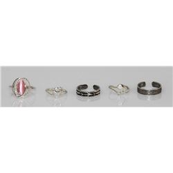 Deal of The day Mix of Muti Color Ring Set of 5 .925 St