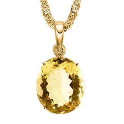 GENUINE 0.50 CTW CITRINE 10K SOLID YELLOW GOLD PENDANT