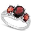 Image 1 : GENUINE 3.41 CTW GARNET PLATINUM PLATED .925 STERLING S