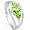 Image 1 : GENUINE 2.96 CTW PERIDOT PLATINUM PLATED .925 STERLING