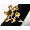 Image 1 : .925 STERLING SILVER 4.58 CTW CITRINE RING FLOWER DESIG