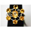 Image 2 : .925 STERLING SILVER 4.58 CTW CITRINE RING FLOWER DESIG