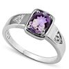 Image 1 : GENUINE 1.12 CTW AMETHYST AND 0.012 DIAMOND PLATINUM PL