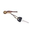 Image 1 : ANTIQUE STYLE SOLID BRASS WHISTLE 5" KEYCHAIN