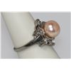 Image 2 : PEACH PEARL AND CZ RING