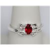 Image 1 : RED CZ .925 STERLING SILVER RING