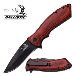 ELK RIDGE DARK BROWN PAKKAWOOD HANDLE 7.75" S/A POCKET