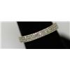 Image 1 : 14K GOLD POLISH ON .925 STERLING SILVER BAND RING W/ WH