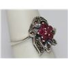 Image 2 : 0.40 CTW RUBY RING ANTIQUE STYLE JEWELRY .925 STERLING