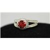 Image 1 : BEAUTIFUL SILVER RING W/ RED CZ