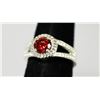Image 2 : BEAUTIFUL SILVER RING W/ RED CZ