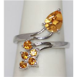 1.17 CTW CITRINE RING .925 STERLING SILVER