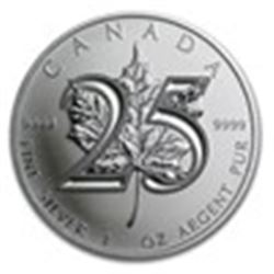 2013 Canada 1 oz Silver Maple Leaf BU (25th Anniv)