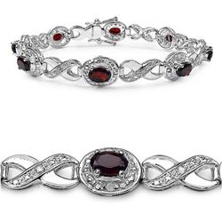 GENUINE 4.90 CTW GARNET .925 STERLING SILVER BRACELET