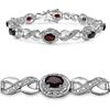 Image 1 : GENUINE 4.90 CTW GARNET .925 STERLING SILVER BRACELET