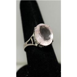 ROSE QUARTZ RING .925 STERLING SILVER 31.42 CTW