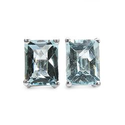 GENUINE 3.70 CTW BLUE TOPAZ .925 STERLING SILVER STUD E