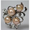 Image 2 : HEART SHAPE PEACH PEARL CZ BROOCH .925 STERLING SILVER