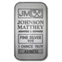 1 oz Silver Bar - Johnson Matthey (New/JM Logo Reverse)