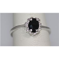 BLACK CZ  .925 STERLING SILVER RING