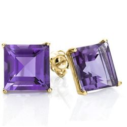 GENUINE 1.00 CTW AMETHYST 10K SOLID YELLOW GOLD EARRING