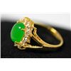 Image 2 : 14K GOLD PLATED SYNTHETIC JADE AND CZ RING
