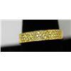 Image 1 : 14K GOLD POLISH ON .925 STERLING SILVER BAND RING W/ WH