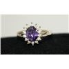 Image 2 : CLEAR & PURPLE CZ SILVER RING