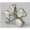 Image 2 : SINGLE FLOWER STYLE PEACH PEARL CZ BROOCH .925 STERLING