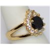 Image 2 : BLACK ROUND CZ AND 14K GOLD PLATED RING