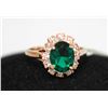 Image 1 : GOLD PLATED GREEN & CLEAR CZ RING