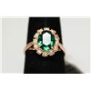 Image 2 : GOLD PLATED GREEN & CLEAR CZ RING
