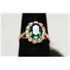 Image 2 : GOLD PLATED GREEN & CLEAR CZ RING