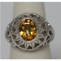 NATURAL 2.11 CTW  CITRINE RING .925 STERLING SILVER