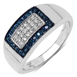 GENUINE 0.25 CTW BLUE AND WHITE DIAMOND .925 STERLING S