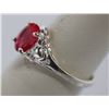 Image 2 : RED CZ .925 STERLING SILVER RING