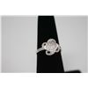 Image 2 : BEAUTIFUL .925 STERLING SILVER FLOWER RING W/ CZ EMBEDD