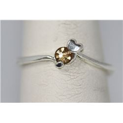 SILVER PLATED GOLD RHINESTONE RING